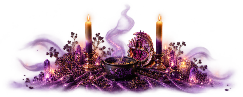 Mystischer Altar mit Kerzen für die Erstellung einer Reality Map