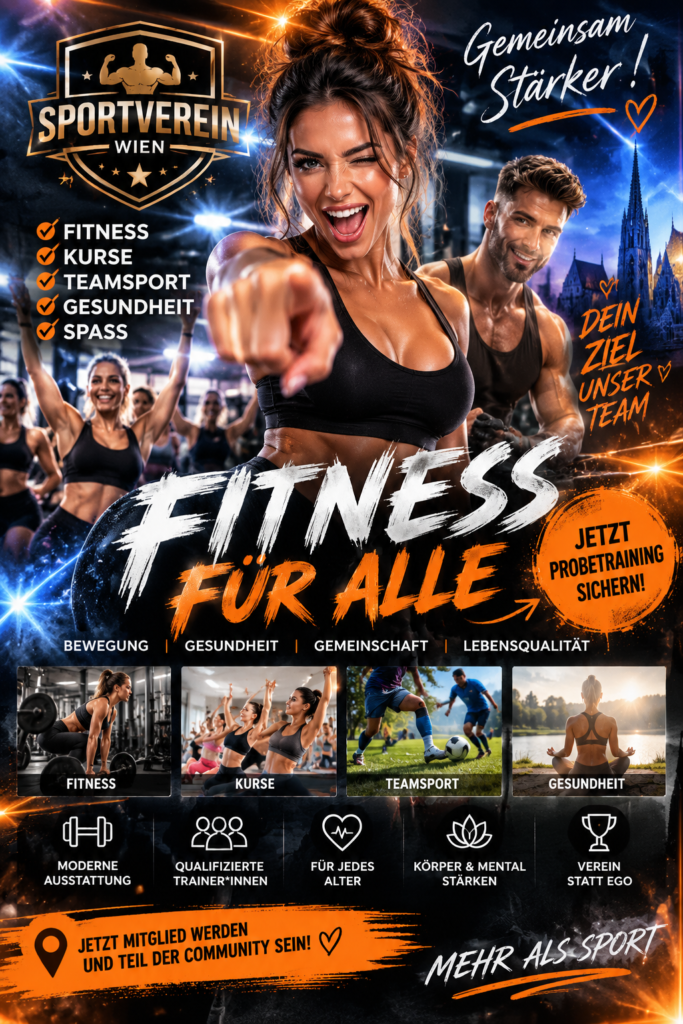 Fitness Plakat im typischen KI-Design
